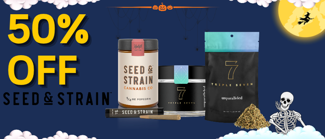 Cannabis Promo, Cannabis Sales, Cannabis Discounts, Cannabis on Sale, 50% Off Seed & Strain and Triple 7