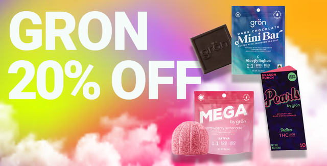 Cannabis Promo, Cannabis Sales, Cannabis Discounts, Cannabis on Sale, Gron 20%