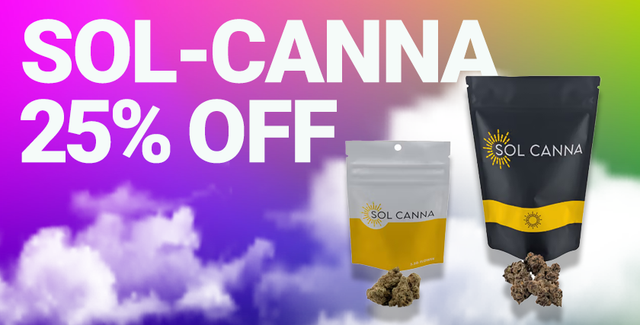 Cannabis Promo, Cannabis Sales, Cannabis Discounts, Cannabis on Sale, Sol-Canna Flower 25%
