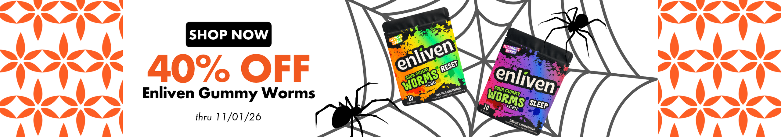 Cannabis Promo, Cannabis Sales, Cannabis Discounts, Cannabis on Sale, 40% off Enliven Gummy Worms