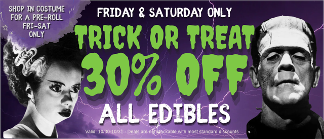 Cannabis Promo, Cannabis Sales, Cannabis Discounts, Cannabis on Sale, 30% Off Edibles